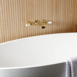 Two-Handle 3-Hole Wall Mount Roman Tub Faucet