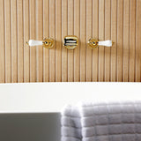 Two-Handle 3-Hole Wall Mount Roman Tub Faucet