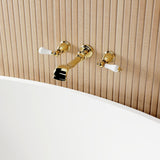 Two-Handle 3-Hole Wall Mount Roman Tub Faucet