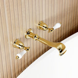 Two-Handle 3-Hole Wall Mount Roman Tub Faucet