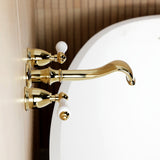 Two-Handle 3-Hole Wall Mount Roman Tub Faucet