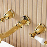 Two-Handle 3-Hole Wall Mount Roman Tub Faucet