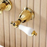 Two-Handle 3-Hole Wall Mount Roman Tub Faucet