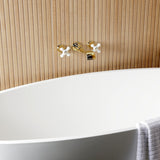 Two-Handle 3-Hole Wall Mount Roman Tub Faucet