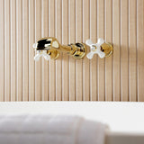 Two-Handle 3-Hole Wall Mount Roman Tub Faucet