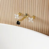 Two-Handle 3-Hole Wall Mount Roman Tub Faucet