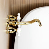 Two-Handle 3-Hole Wall Mount Roman Tub Faucet