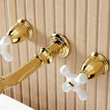 Two-Handle 3-Hole Wall Mount Roman Tub Faucet