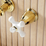 Two-Handle 3-Hole Wall Mount Roman Tub Faucet