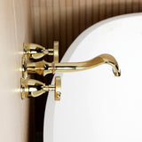 Webb Two-Handle 3-Hole Wall Mount Roman Tub Faucet with Knurled Handle