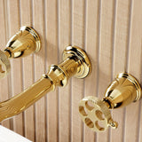 Webb Two-Handle 3-Hole Wall Mount Roman Tub Faucet with Knurled Handle