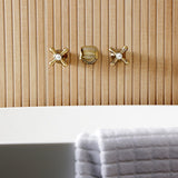 Two-Handle 3-Hole Wall Mount Roman Tub Faucet