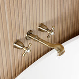 Two-Handle 3-Hole Wall Mount Roman Tub Faucet