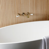 Two-Handle 3-Hole Wall Mount Roman Tub Faucet