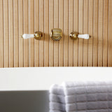 Two-Handle 3-Hole Wall Mount Roman Tub Faucet