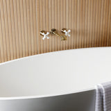 Two-Handle 3-Hole Wall Mount Roman Tub Faucet