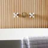 Two-Handle 3-Hole Wall Mount Roman Tub Faucet