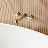 Two-Handle 3-Hole Wall Mount Roman Tub Faucet