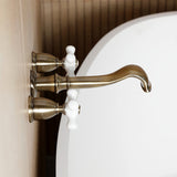 Two-Handle 3-Hole Wall Mount Roman Tub Faucet