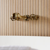 Webb Two-Handle 3-Hole Wall Mount Roman Tub Faucet with Knurled Handle