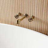 Webb Two-Handle 3-Hole Wall Mount Roman Tub Faucet with Knurled Handle