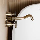 Webb Two-Handle 3-Hole Wall Mount Roman Tub Faucet with Knurled Handle