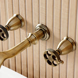 Webb Two-Handle 3-Hole Wall Mount Roman Tub Faucet with Knurled Handle