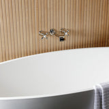 Two-Handle 3-Hole Wall Mount Roman Tub Faucet