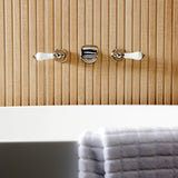 Two-Handle 3-Hole Wall Mount Roman Tub Faucet