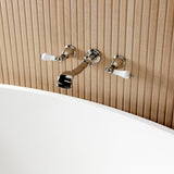 Two-Handle 3-Hole Wall Mount Roman Tub Faucet