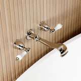 Two-Handle 3-Hole Wall Mount Roman Tub Faucet