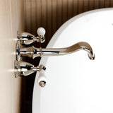 Two-Handle 3-Hole Wall Mount Roman Tub Faucet