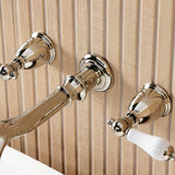 Two-Handle 3-Hole Wall Mount Roman Tub Faucet