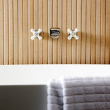 Two-Handle 3-Hole Wall Mount Roman Tub Faucet