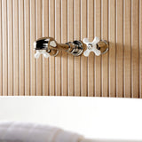 Two-Handle 3-Hole Wall Mount Roman Tub Faucet