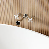 Two-Handle 3-Hole Wall Mount Roman Tub Faucet