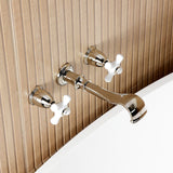 Two-Handle 3-Hole Wall Mount Roman Tub Faucet