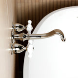 Two-Handle 3-Hole Wall Mount Roman Tub Faucet