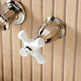 Two-Handle 3-Hole Wall Mount Roman Tub Faucet