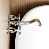 Webb Two-Handle 3-Hole Wall Mount Roman Tub Faucet with Knurled Handle