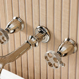 Webb Two-Handle 3-Hole Wall Mount Roman Tub Faucet with Knurled Handle