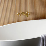 Two-Handle 3-Hole Wall Mount Roman Tub Faucet