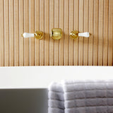 Two-Handle 3-Hole Wall Mount Roman Tub Faucet