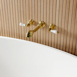 Two-Handle 3-Hole Wall Mount Roman Tub Faucet