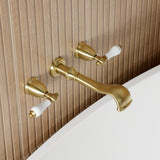 Two-Handle 3-Hole Wall Mount Roman Tub Faucet