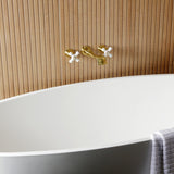 Two-Handle 3-Hole Wall Mount Roman Tub Faucet