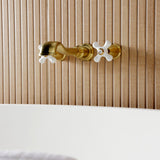 Two-Handle 3-Hole Wall Mount Roman Tub Faucet