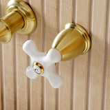 Two-Handle 3-Hole Wall Mount Roman Tub Faucet