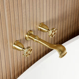 Webb Two-Handle 3-Hole Wall Mount Roman Tub Faucet with Knurled Handle