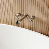 Two-Handle 3-Hole Wall Mount Roman Tub Faucet